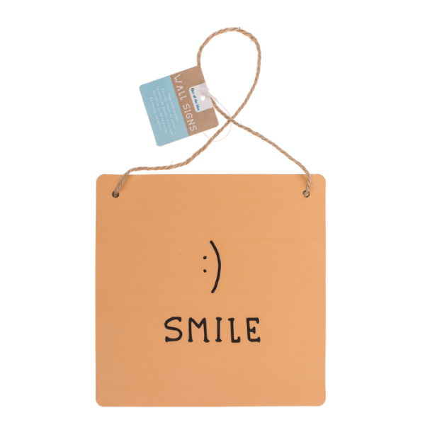 Διακοσμητική Πινακίδα Τοίχου από χαρτόνι "Smile" - 14 x 14cm