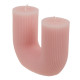 Διακοσμητικό Κερί σε Σχήμα U με 2 φυτίλια 420γρ - Ροζ