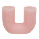 Διακοσμητικό Κερί σε Σχήμα U με 2 φυτίλια 420γρ - Ροζ