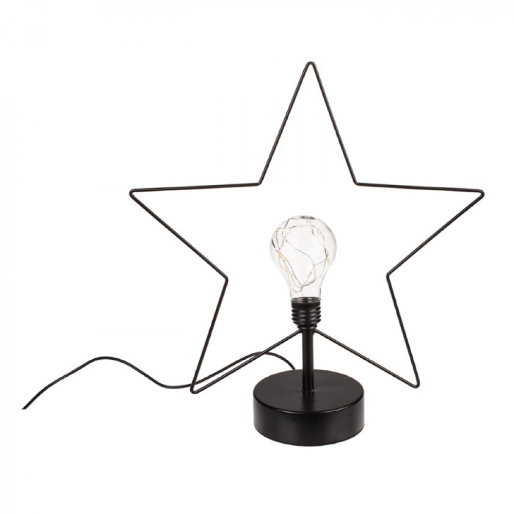 Διακοσμητικό Μεταλλικό Αστέρι με 8 LED και καλώδιο USB (31 x 8 cm)