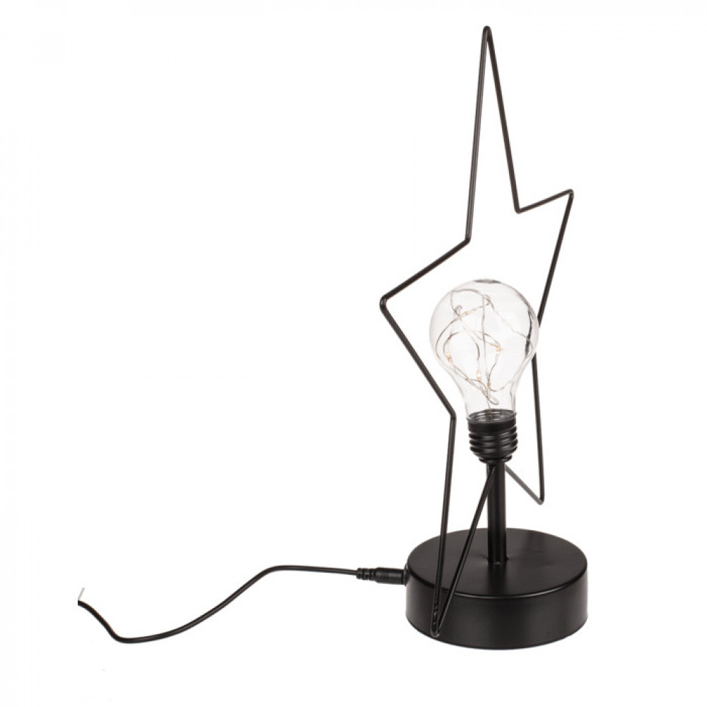 Διακοσμητικό Μεταλλικό Αστέρι με 8 LED και καλώδιο USB (31 x 8 cm)