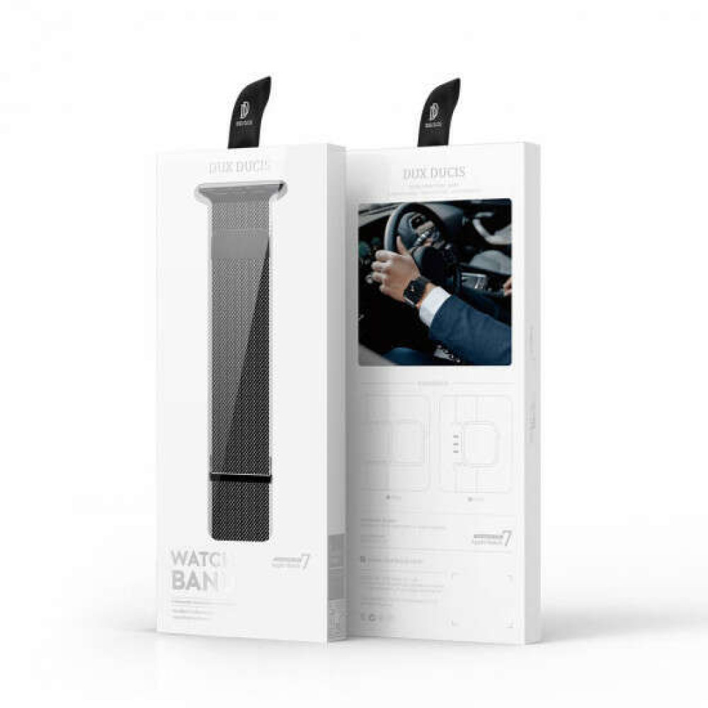 Dux Ducis Milanese Magnetic Strap λουράκι από Ανοξείδωτο Ατσάλι για Apple Watch 42/44/45/49mm (Black)