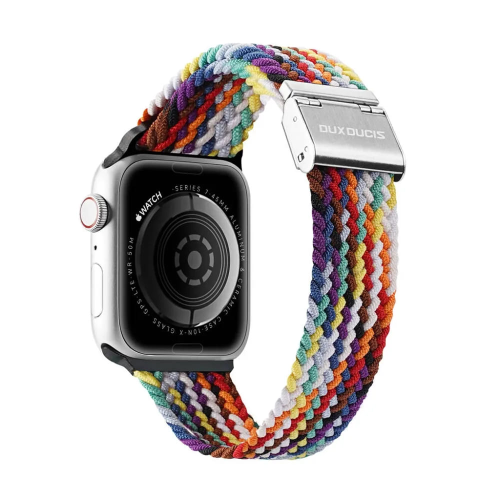 Dux Ducis Braided Strap Mixture II λουράκι υφασμάτινο για Apple Watch 38/40/41mm (Rainbow)