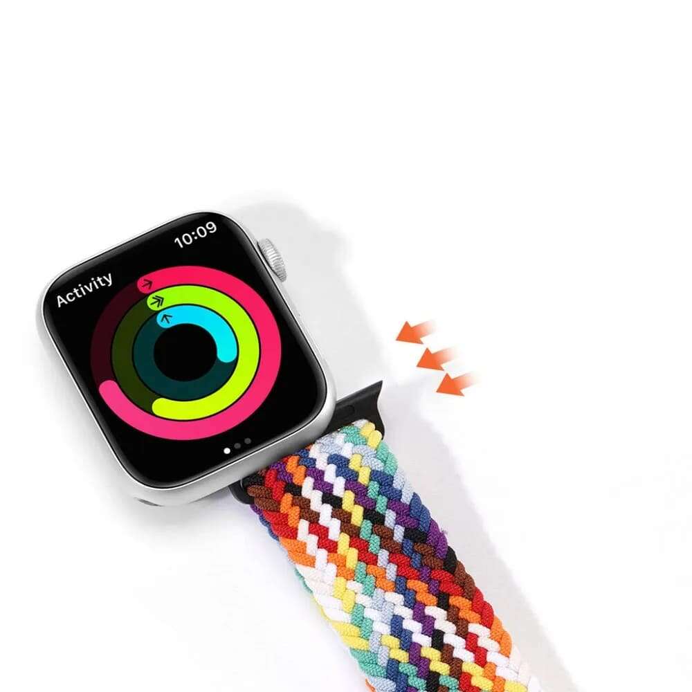 Dux Ducis Braided Strap Mixture II λουράκι υφασμάτινο για Apple Watch 38/40/41mm (Rainbow)