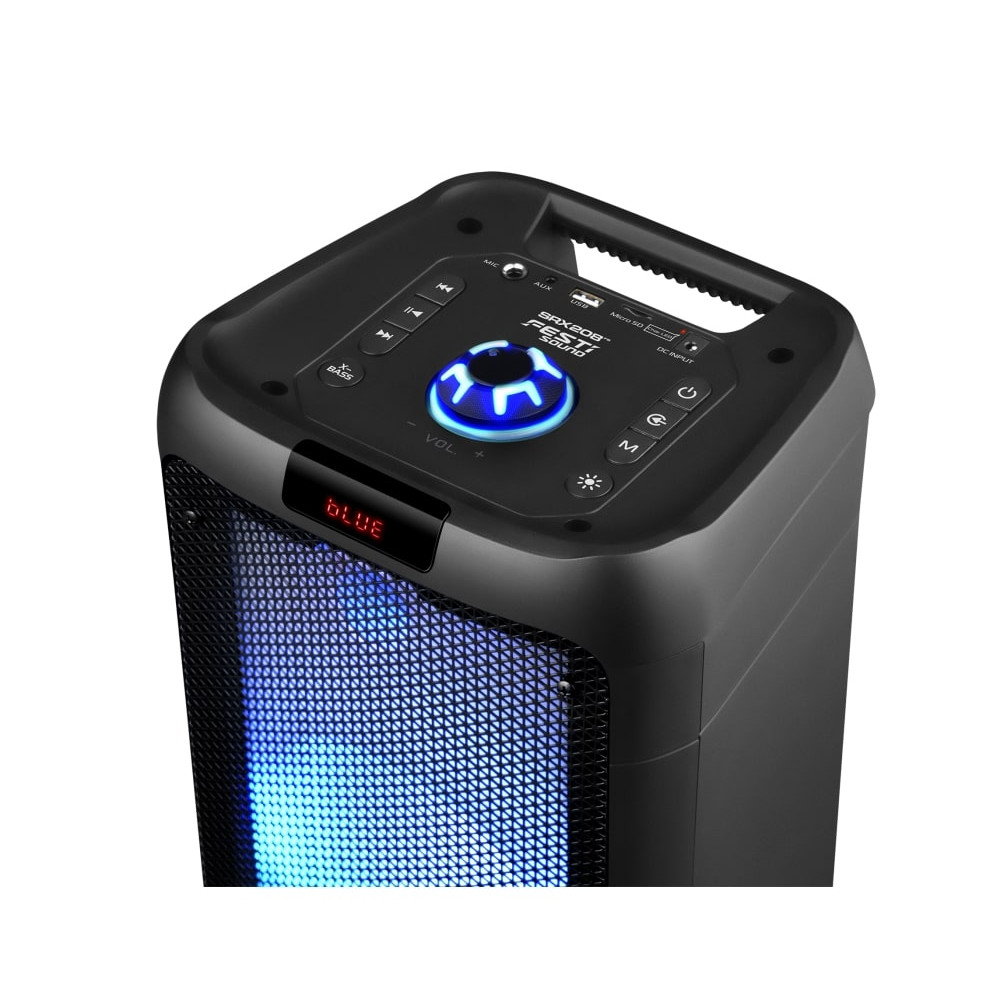 Ενεργό ηχείο FestiSound SRX208FB 500W 2x8 " με μπαταρία, Led, Bluetooth, USB, SD, TWS, Μικρόφωνο