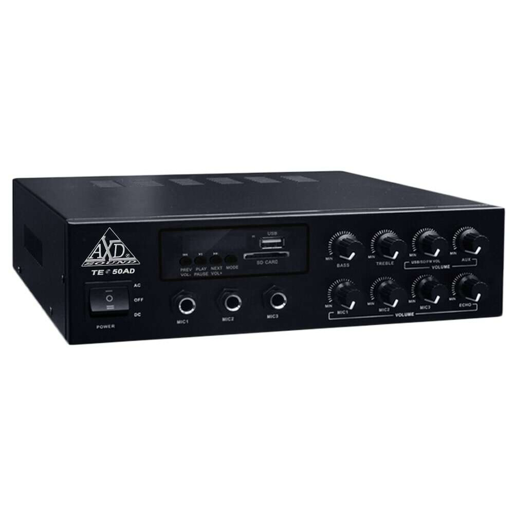 Ενισχυτής PA με λειτουργία 12V DC και 220V AC - AXD Sound TE-50AD