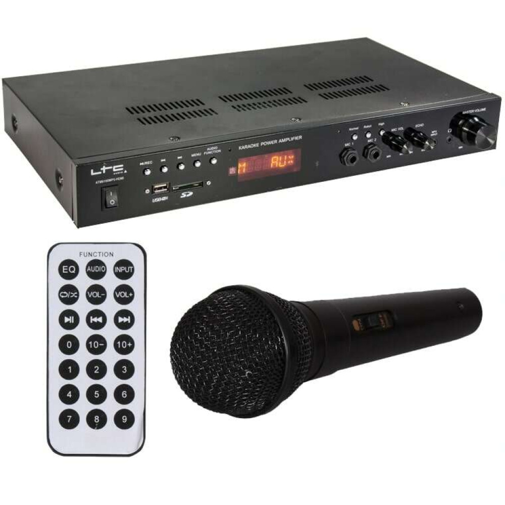 Ενισχυτής, Ραδιόφωνο, Karaoke με MP5, HDMI, USB/SD, Bluetooth και 2 Μικρόφωνα - LTC Audio - ATM6100MP5-HDMI