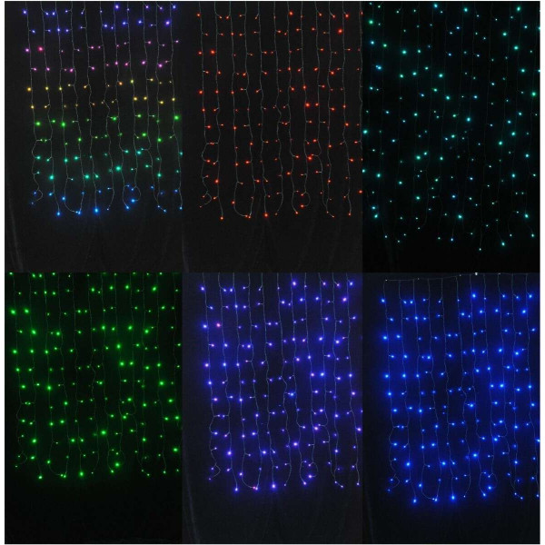 Entac Χριστουγεννιάτικα Κουρτίνα IP44 144 LED RGB με Τηλεκοντρόλ 1x1.5m