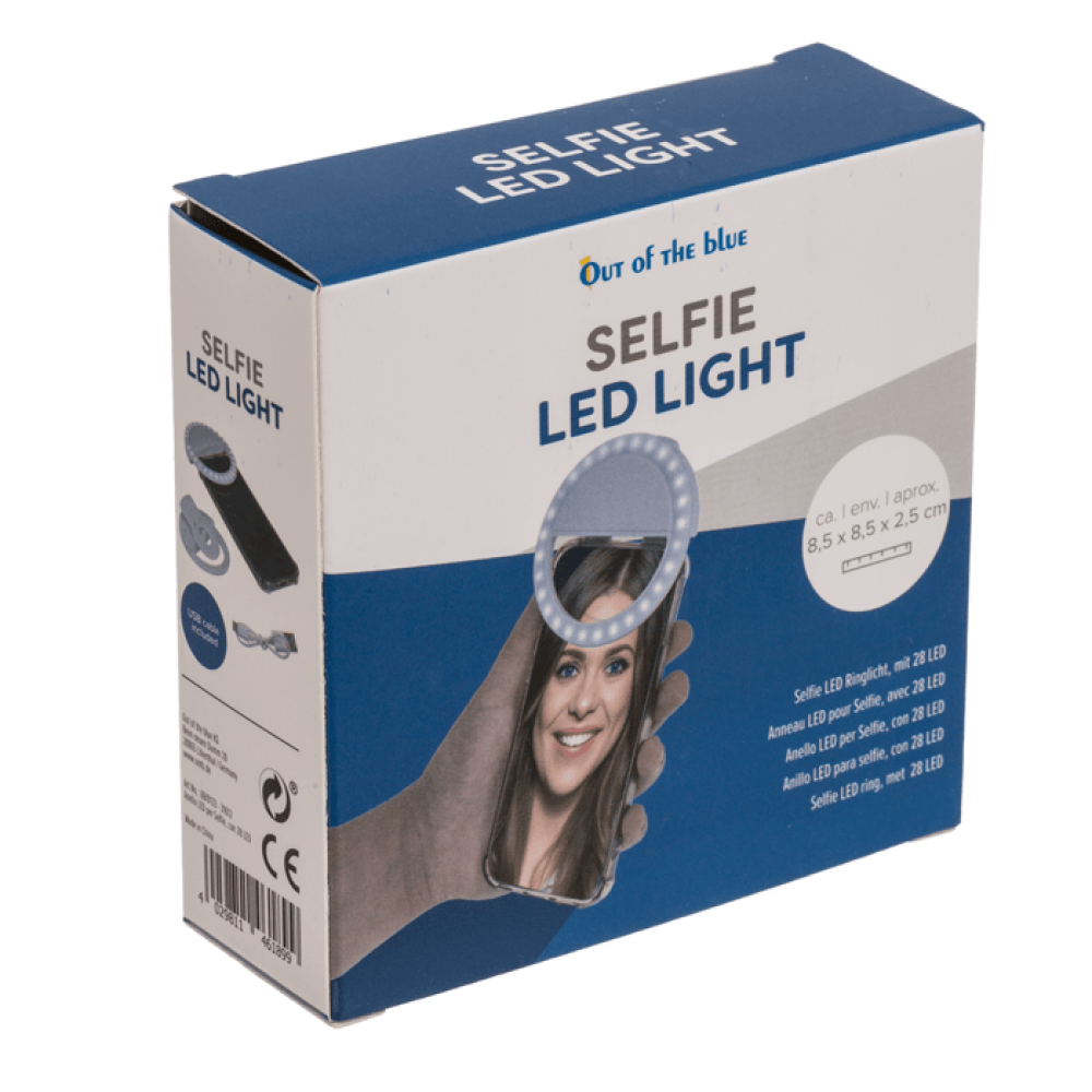 Επαναφορτιζόμενο Selfie Ring Light 28 Leds για Κινητό ή Tablet (Λευκό)