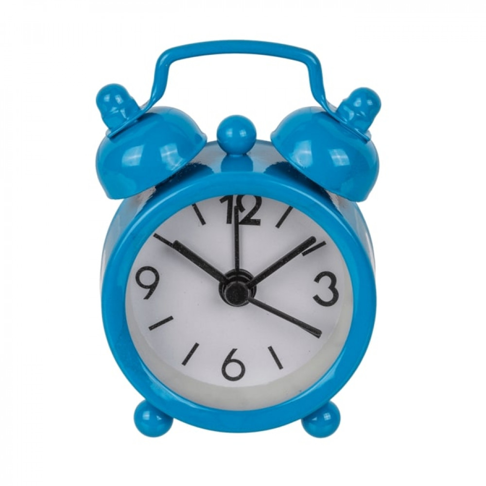 Επιτραπέζιο Μεταλλικό Mini Ρολόι Ξυπνητήρι (Γαλάζιο)