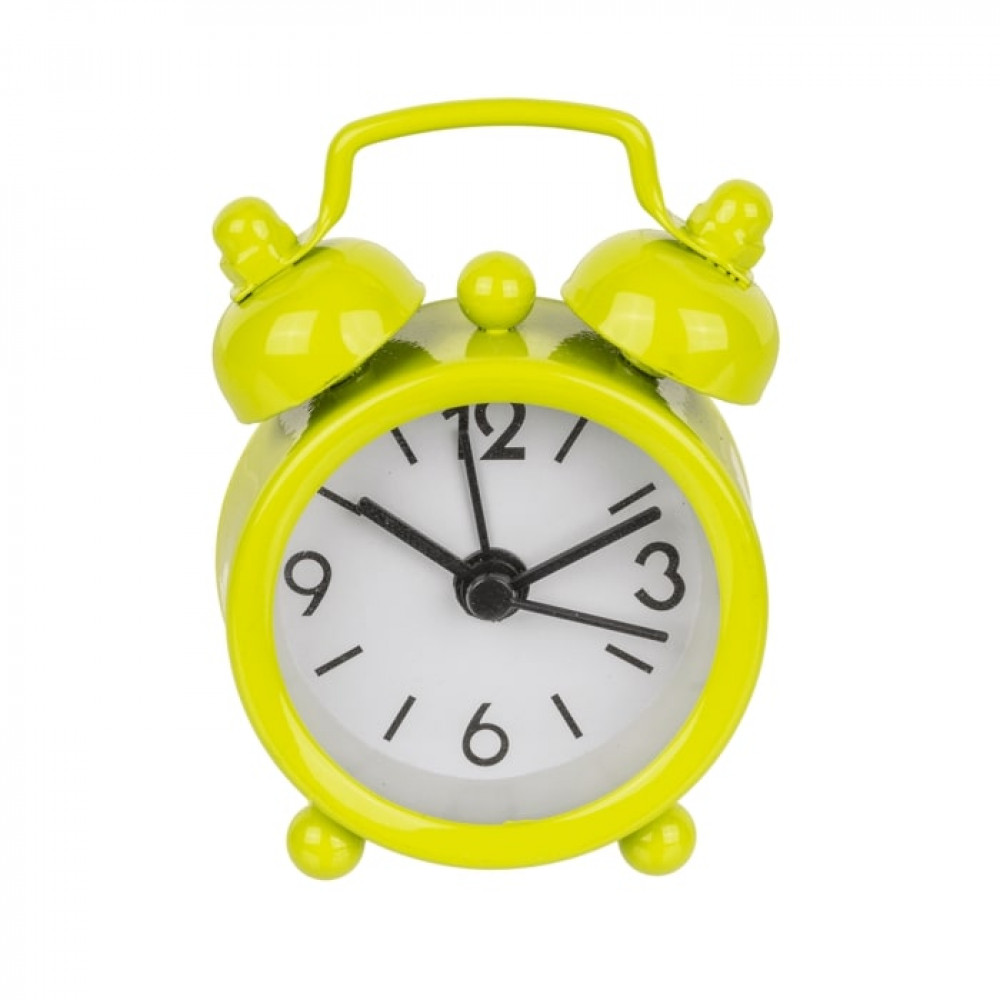 Επιτραπέζιο Μεταλλικό Mini Ρολόι Ξυπνητήρι (Κίτρινο)