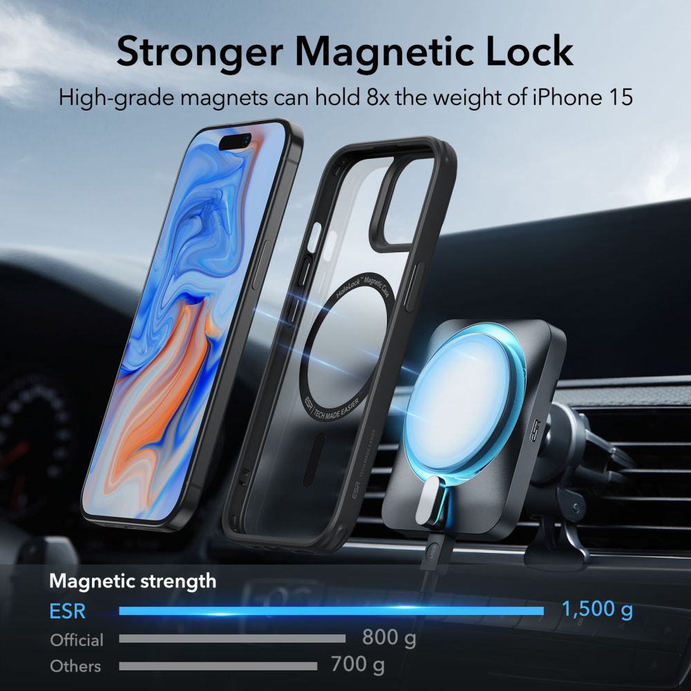 ESR Hybrid Halolock Θήκη Backcover για Apple iPhone 15 Pro Max (Frosted Black)