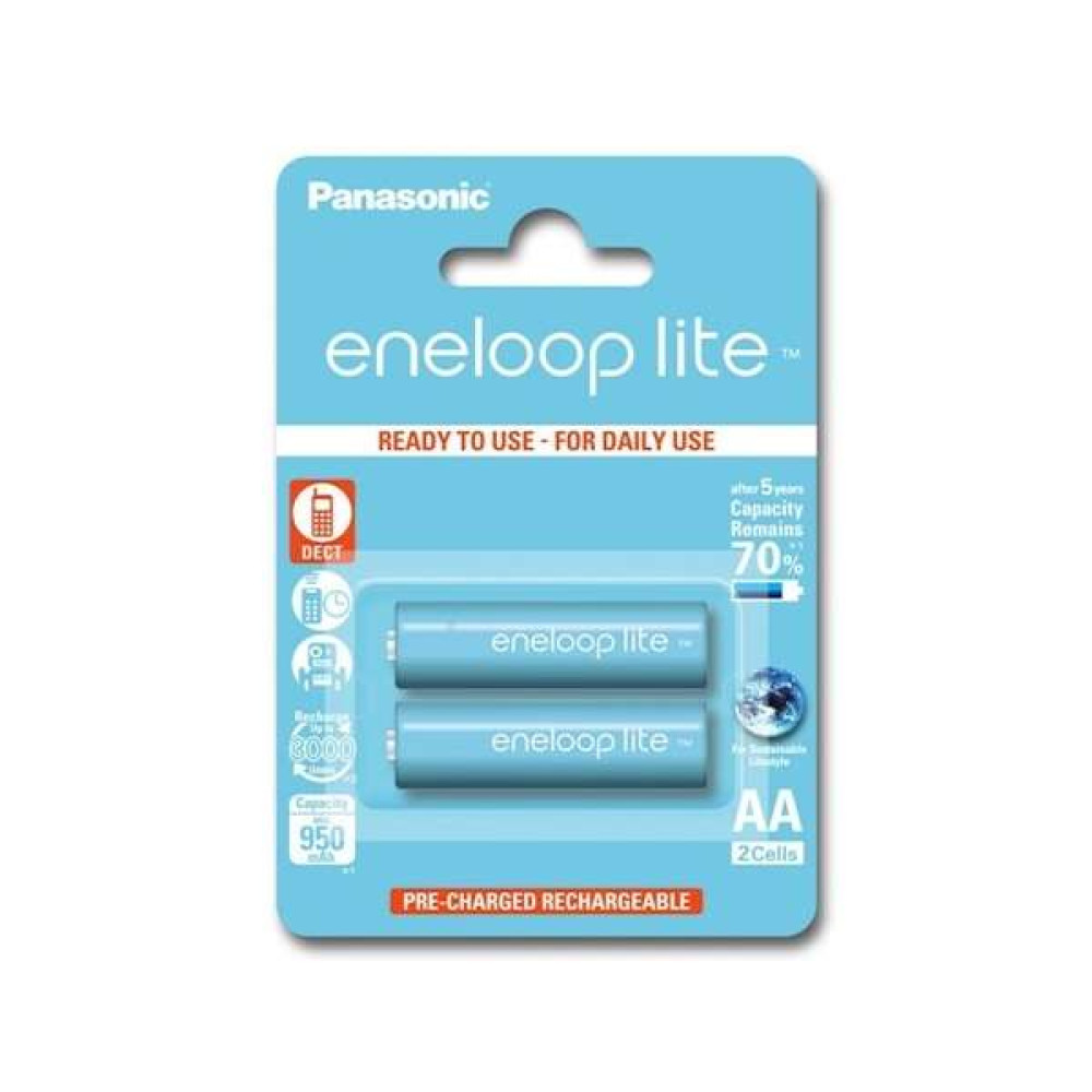 Επαναφορτιζόμενες Μπαταρίες SBAT PANASONIC ENELOOP LITE R6 AA 950mAh (2τμχ)