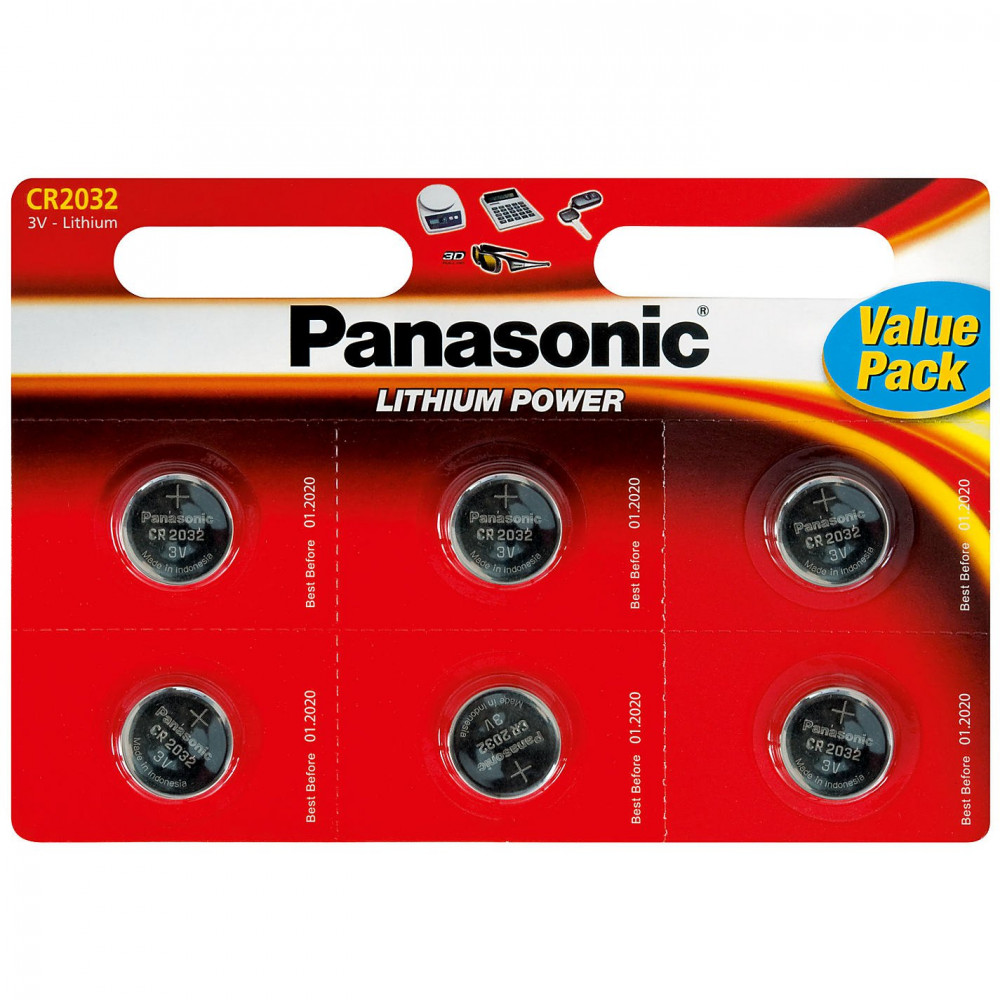 Panasonic CR2032 μπαταρίες λιθίου 3V blist 6 τεμάχια