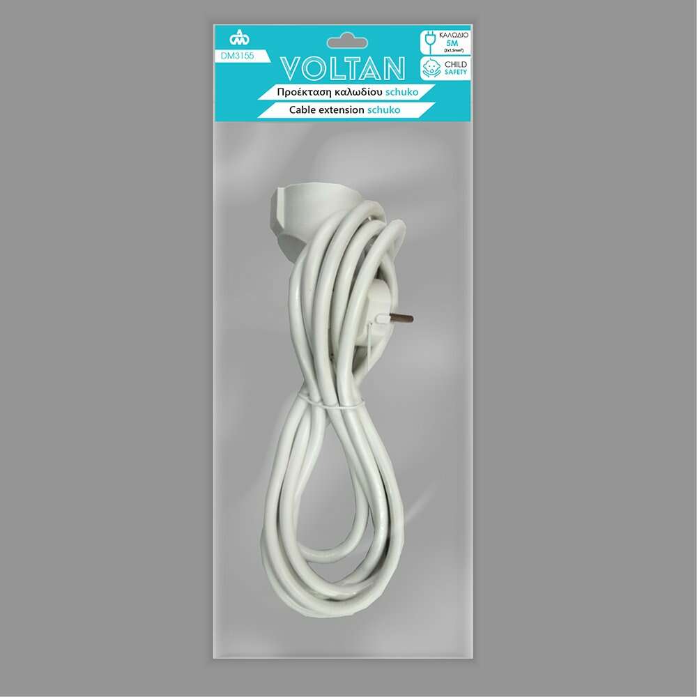 Προέκταση ρεύματος 5m 3x1.5mm VOLTAN