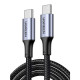 Ugreen Καλώδιο Braided USB 2.0 USB-C male σε USB-C male 70427 5A 1m (Γκρι)