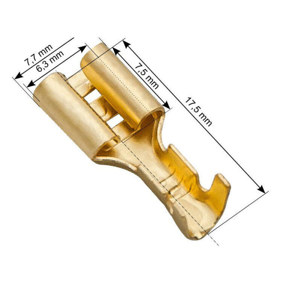 Ακροδέκτες χωρίς Μόνωση Θηλυκοί 6.3mm 0,8 (100τμχ)