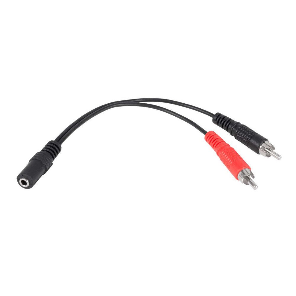 Καλώδιο από θηλυκό Stereo mini Jack 3.5mm σε 2xRCA Αρσενικά - 20cm