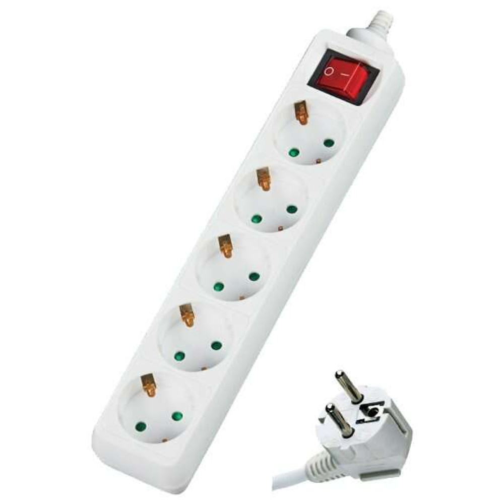 Πολύπριζο με διακόπτη 5 θέσεων 3x1,5mm 1,5m