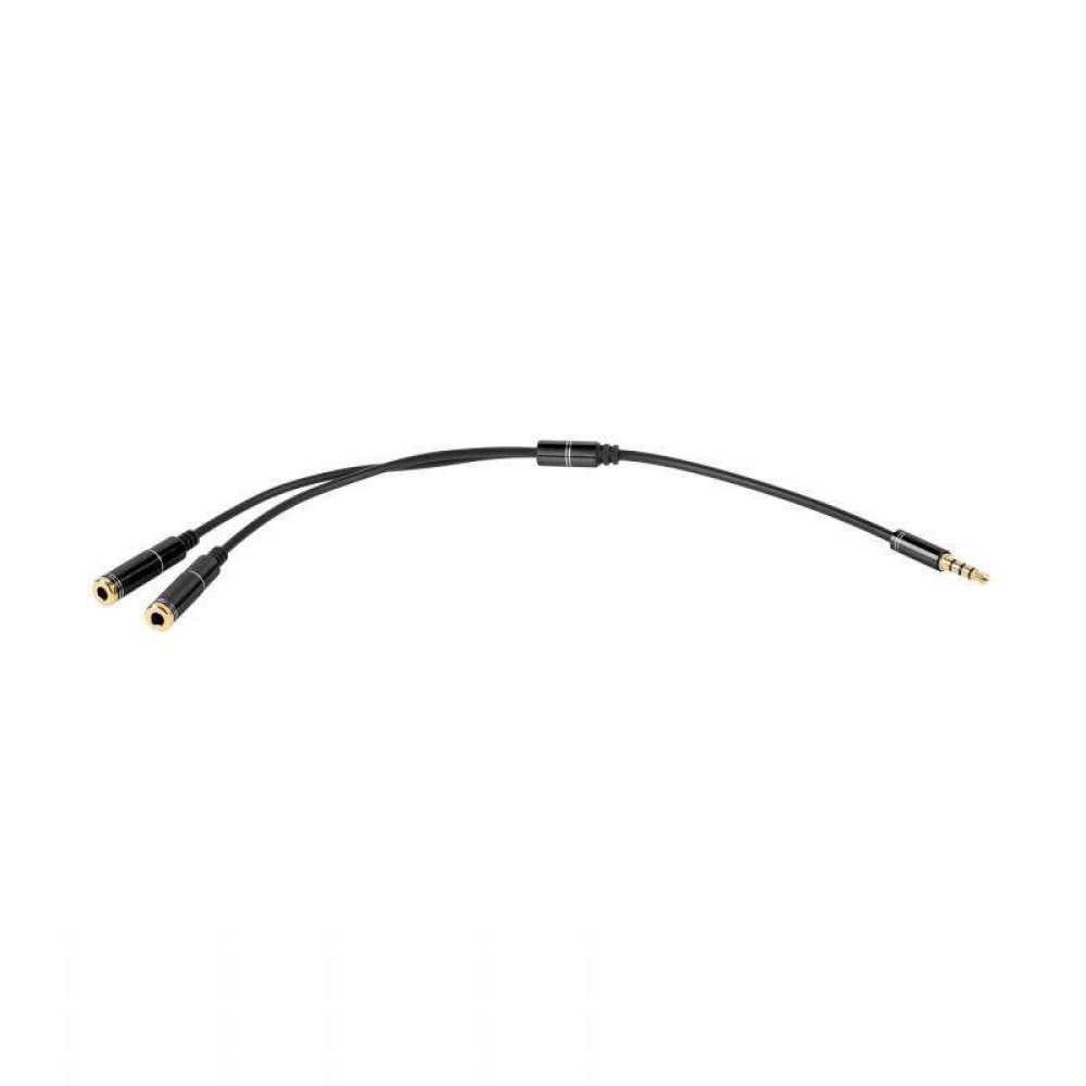 Splitter 3.5mm 4-pin - 2x 3.5mm stereo M/F 20CM