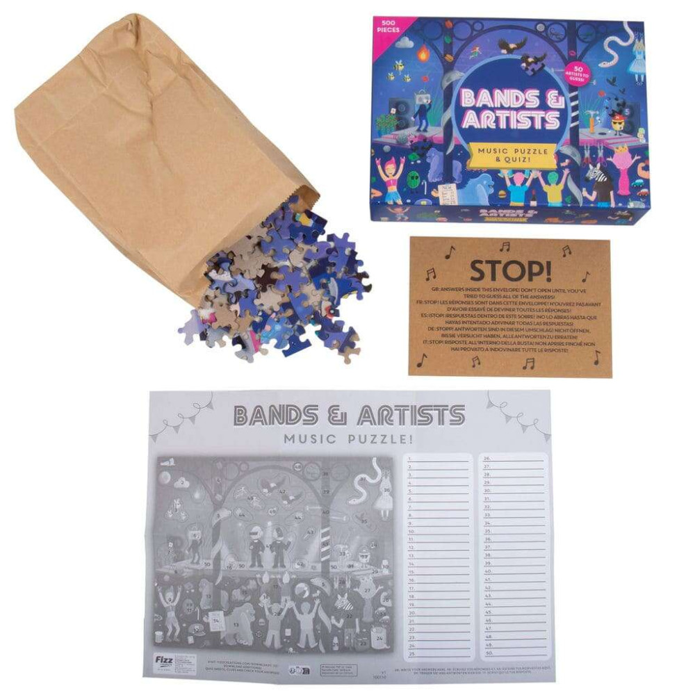 Fizz Creations Παζλ 500 κομματιών Bands & Artists Music Puzzle & Quiz (51 x 41 cm)