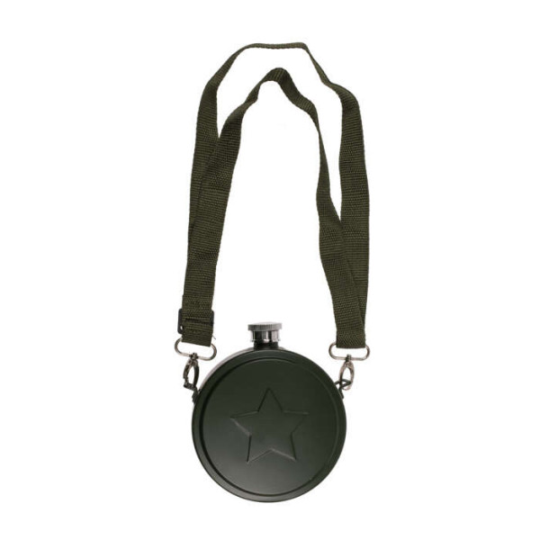 Φλασκί από Ανοξείδωτο Ατσάλι Military με Ιμάντα Ώμου 530ml