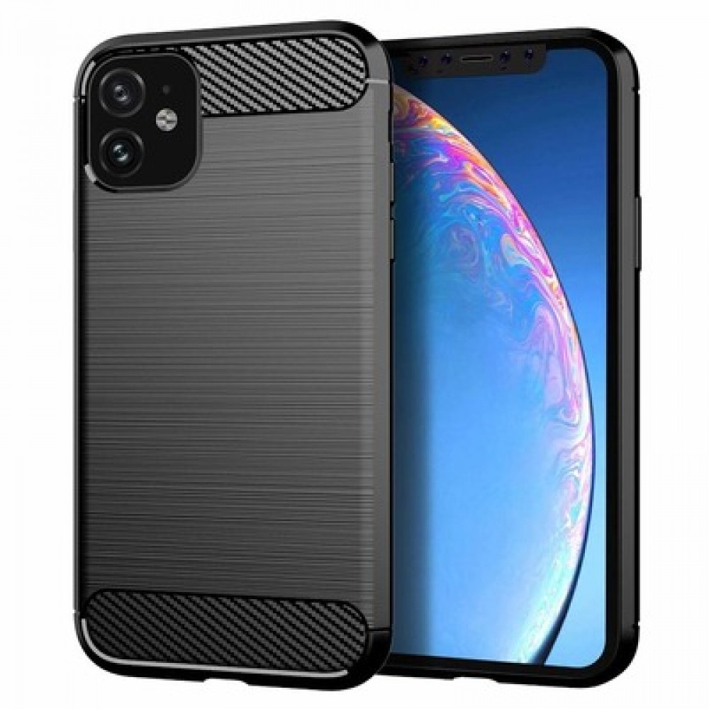 Forcell Carbon θήκη backcover για iPhone 12 Mini (Μαύρο)