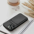 Forcell Θήκη Σιλικόνης Back Cover για Apple iPhone 13 Pro Με Θήκη Για κάρτα (Μαύρο)