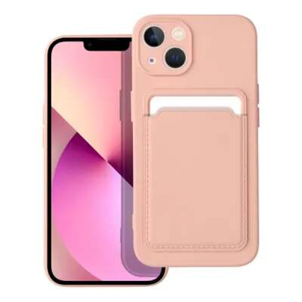 Forcell Θήκη Σιλικόνης Back Cover για Apple iPhone 13 Με Θήκη Για κάρτα (Ροζ)