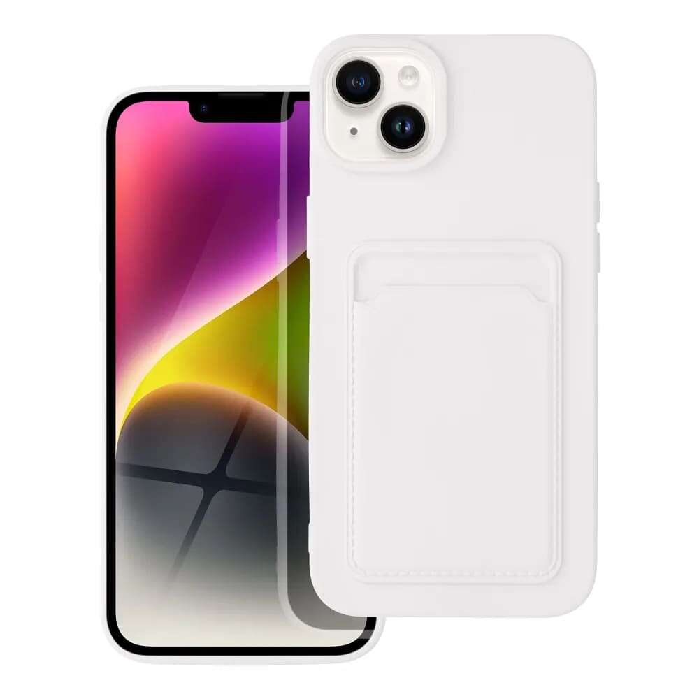 Forcell Θήκη Σιλικόνης Back Cover για Apple iPhone 14 Plus Με Θήκη Για κάρτα (Λευκό)