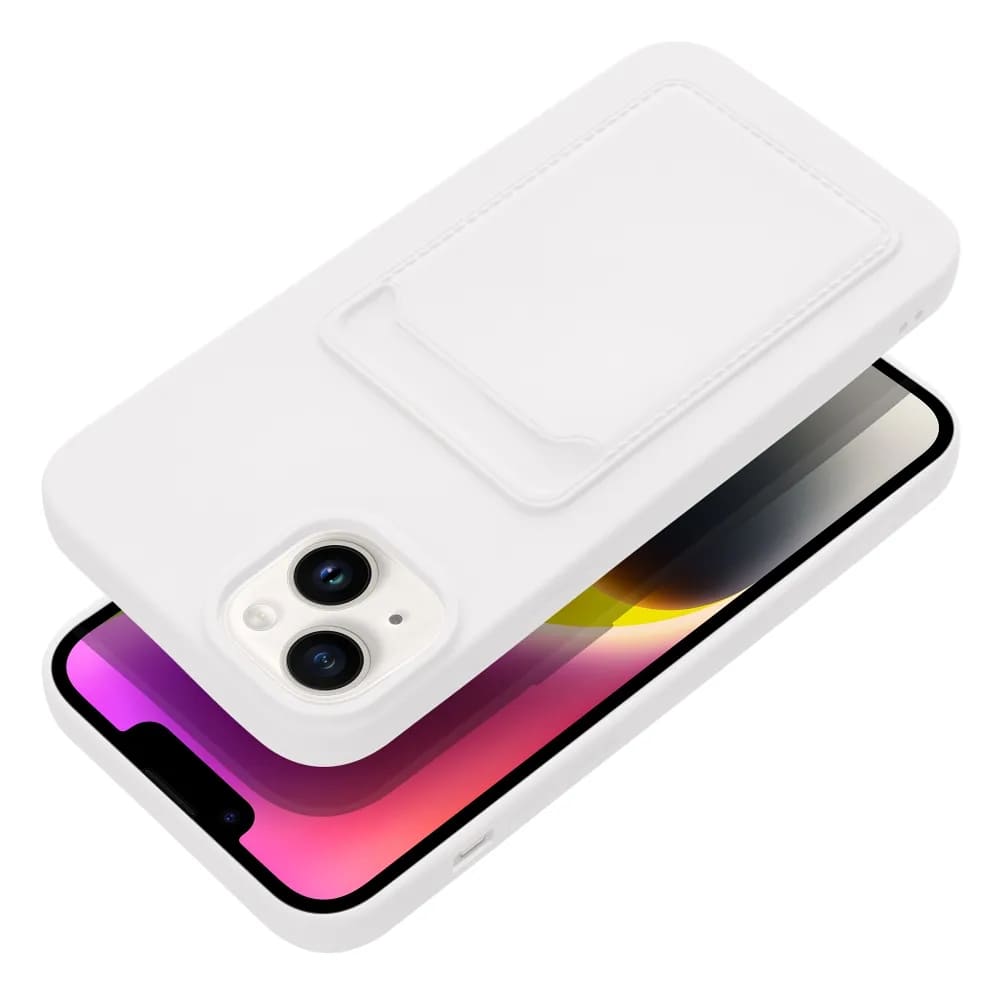 Forcell Θήκη Σιλικόνης Back Cover για Apple iPhone 14 Plus Με Θήκη Για κάρτα (Λευκό)