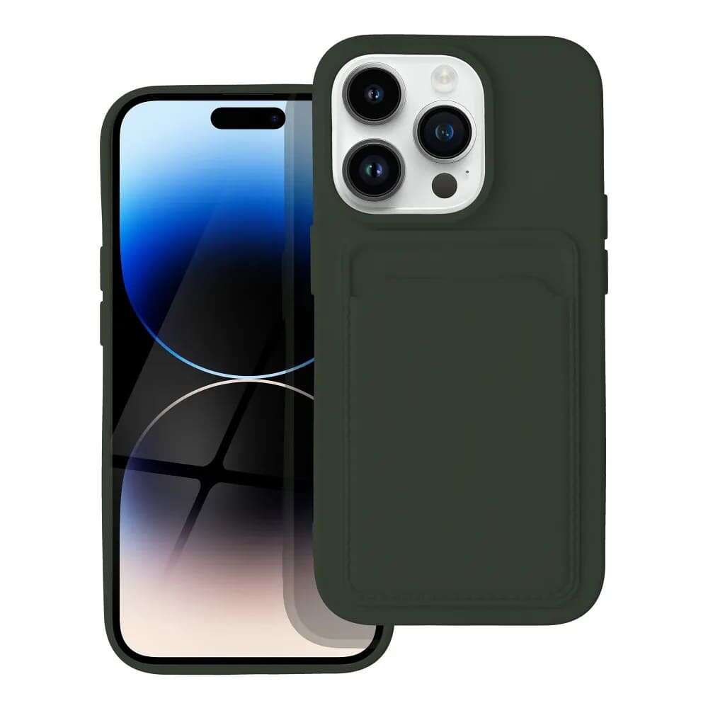 Forcell Θήκη Σιλικόνης Back Cover για Apple iPhone 14 Pro Με Θήκη Για κάρτα (Πράσινο)