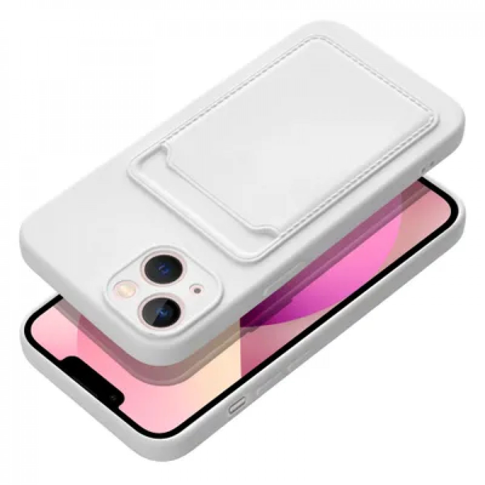 Forcell Θήκη Σιλικόνης Back Cover για Apple iPhone 14 Με Θήκη Για κάρτα (Λευκό)