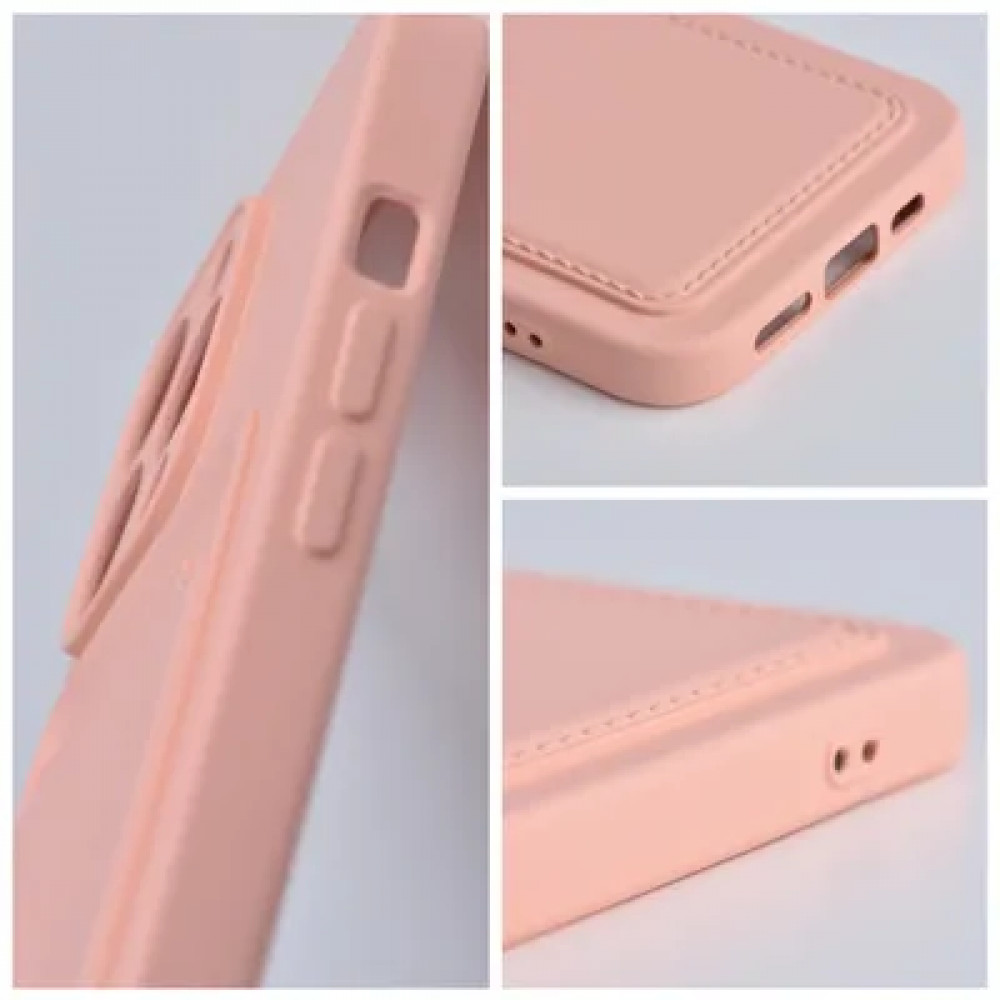 Forcell Θήκη Σιλικόνης Back Cover για Apple iPhone 13 Pro Max Με Θήκη Για κάρτα (Ροζ)