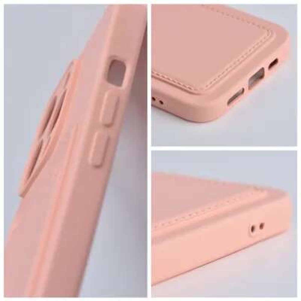 Forcell Θήκη Σιλικόνης Back Cover για Apple iPhone 13 Με Θήκη Για κάρτα (Ροζ)