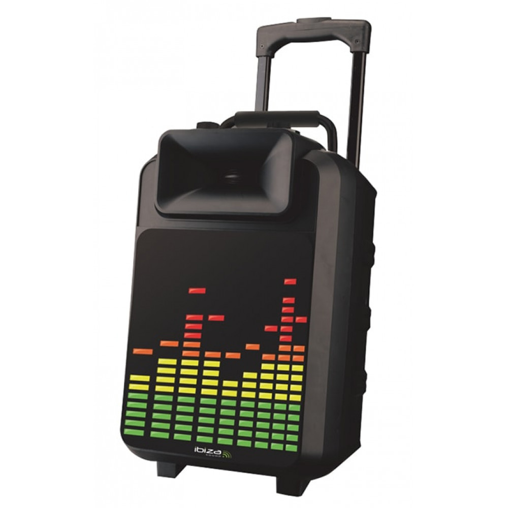 Φορητό Σύστημα Ήχου 8'' 120W με LED Panel, Μικρόφωνο VHF, Bluetooth, USB, SD, Karaoke - ibiza Sound POWER8-LED