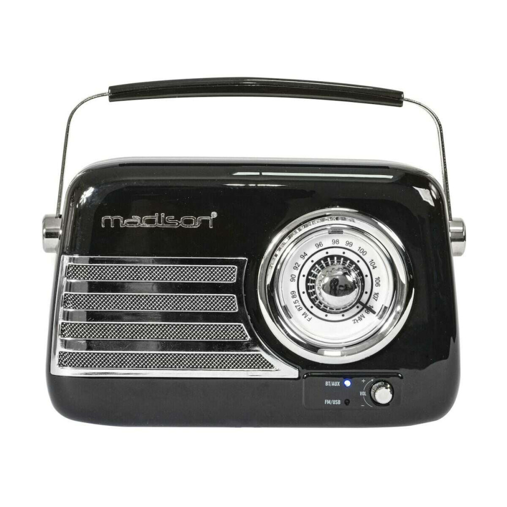 Φορητό ραδιόφωνο Retro με Bluetooth, USB & FM 30W - Madison Freesound VR40 (Μαύρο)