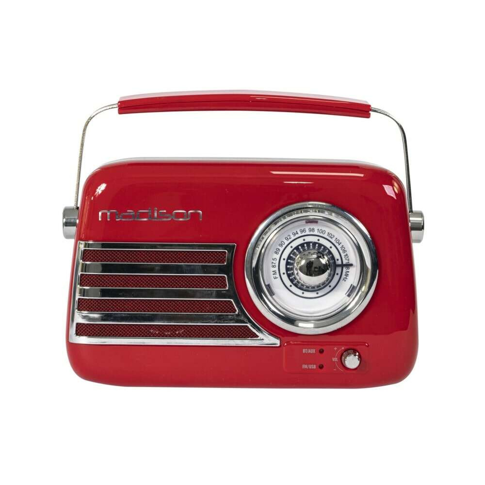 Φορητό ραδιόφωνο Retro με Bluetooth, USB & FM 30W - Madison Freesound VR40 (Κόκκινο)