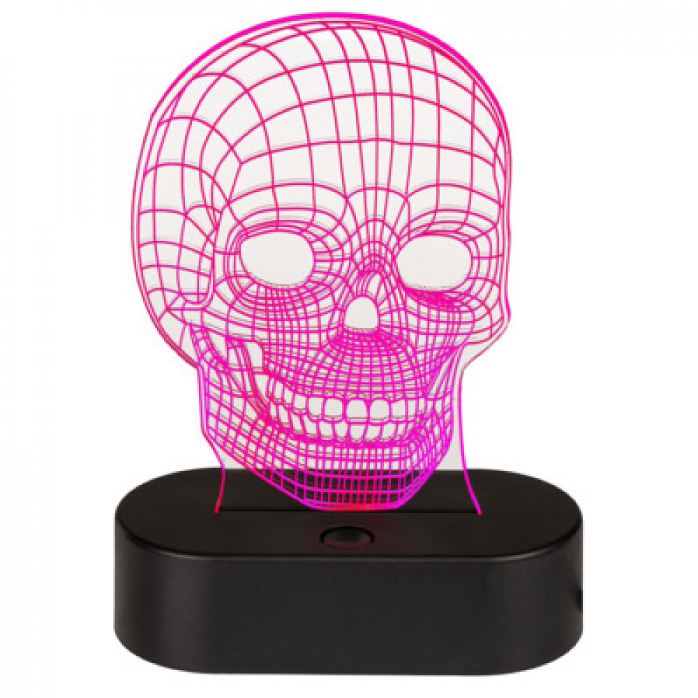 Φωτιστικό 3D LED Skull με καλώδιο USB 20cm