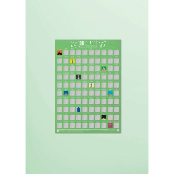 Gift Republic 100 Places Bucket List (60 x 40cm)