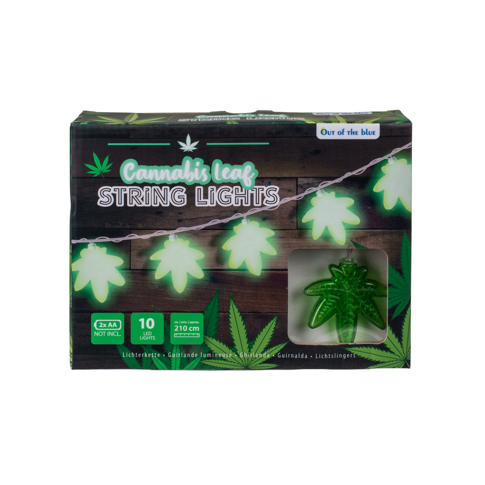 Γιρλάντα με 10 Φωτάκια LED Cannabis Leaf 2.10m