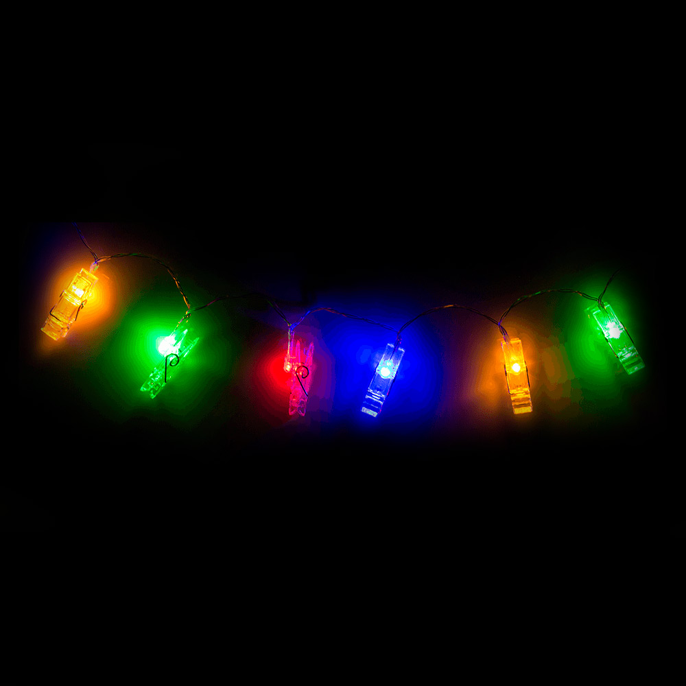 Γιρλάντα με 16 LED Πολύχρωμα Μανταλάκια 1.80m