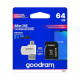Goodram Memory Card All in One M1A4 microSDHC 64GB CLASS 10 + αντάπτορας