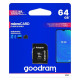 Goodram Microcard Memory Card micro SD 64GB CLASS 10 UHS I 100MB/s  + αντάπτορας