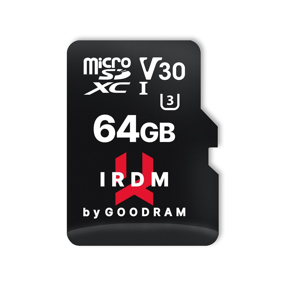 Goodram Microcard Memory Card micro SDHC SDXC UHS-I U3 V30 SD + αντάπτορας (IR-M3AA-0640R12) 64GB