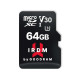 Goodram Microcard Memory Card micro SDHC SDXC UHS-I U3 V30 SD + αντάπτορας (IR-M3AA-0640R12) 64GB