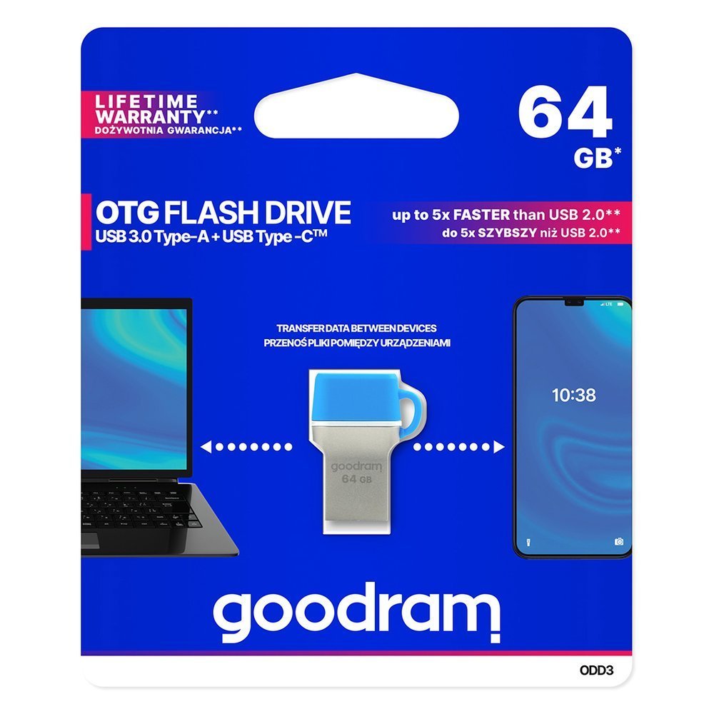 Goodram ODD3 USB stick 3.0 Type-A + Type-C ODD3-0640B0R11 64GB
