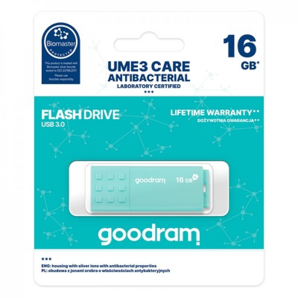 Goodram UME3 Care USB stick 3.0 16GB (Γαλάζιο)