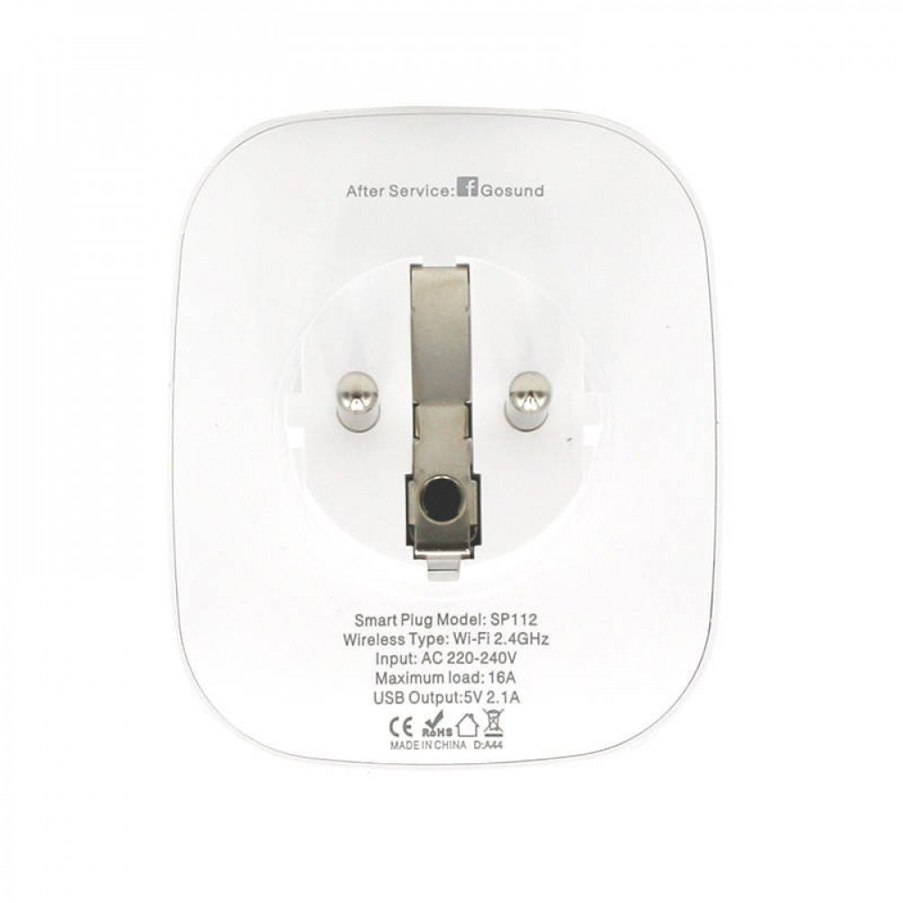 Gosund Smart Plug SP112 Πρίζα Ρεύματος Wi-Fi με 2 Θύρες USB (2τμχ) (Λευκό)