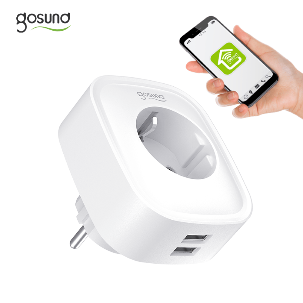 Gosund Smart Plug SP112 Πρίζα Ρεύματος Wi-Fi με 2 Θύρες USB (Λευκό)